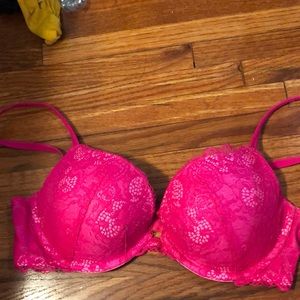 Hot pink Victoria’s Secret push-up bra size 36c